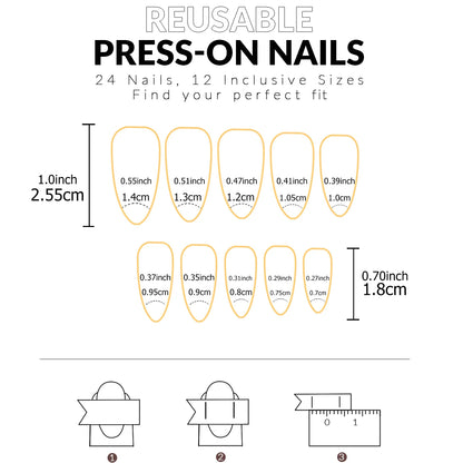 120pcs -box Almond  White French Fake nails for Stylish Women & Girls,