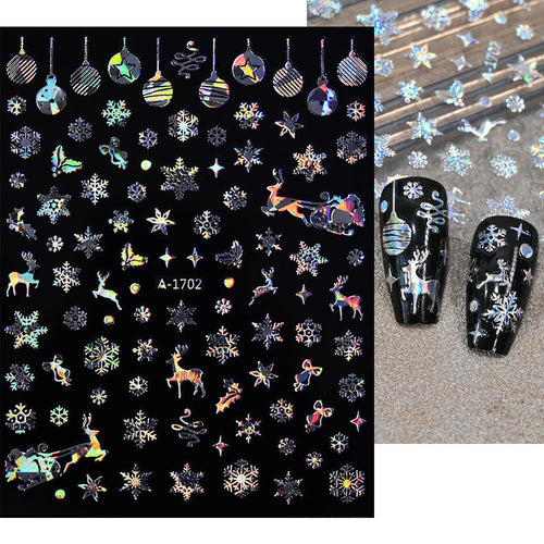 Winter Christmas Atmosphere Nail Stickers Snowman Snowflake Wapiti