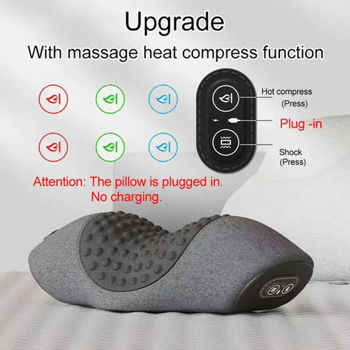 Electric Neck Massager Pillow Cervical Stretcher Heating Vibration