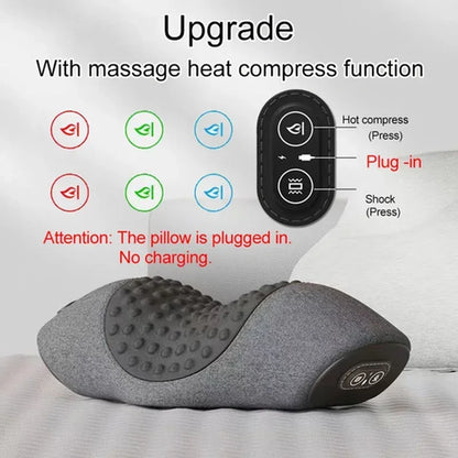 Electric Neck Massager Pillow Cervical Stretcher Heating Vibration