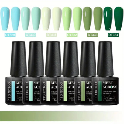 6pcs Gel Nail Polish Set HEMA Free 7ml Semi Permanent Soak Off UV Gel