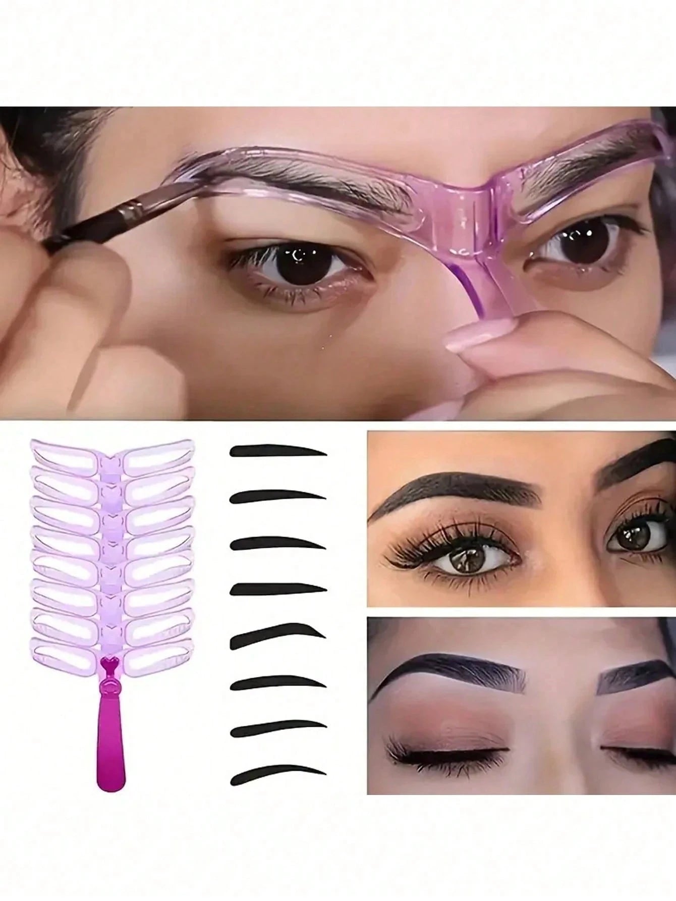 8Pcs Reusable Eyebrow Stencils,Eyebrow Shaping Kit,Eyebrow Makeup