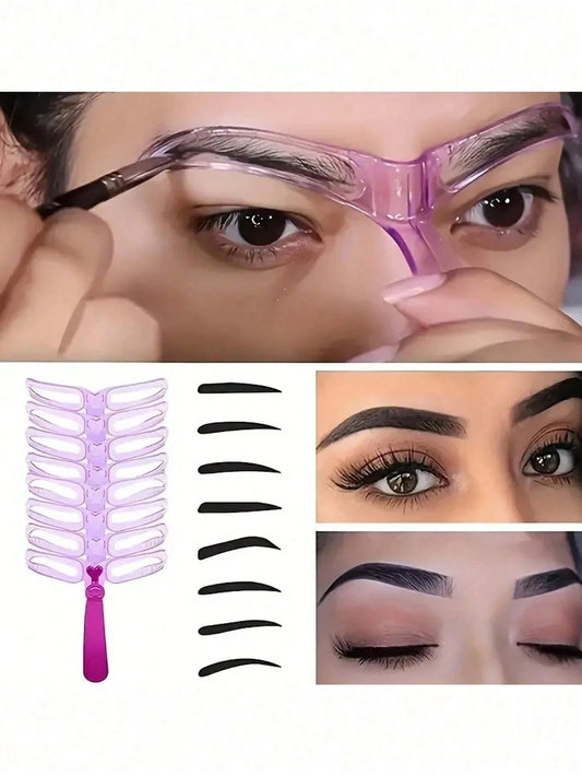 8Pcs Reusable Eyebrow Stencils,Eyebrow Shaping Kit,Eyebrow Makeup