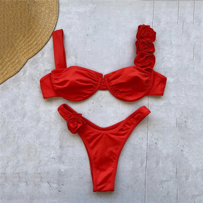 Sexy Flower Push Up Bikini