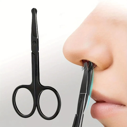 Precision Round Head Trimming Scissors - Nose Hair Grooming Trimming,