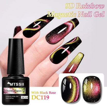 9D Rainbow Cat Magnetic Gel Nail Polish Chameleon Galaxy Effect