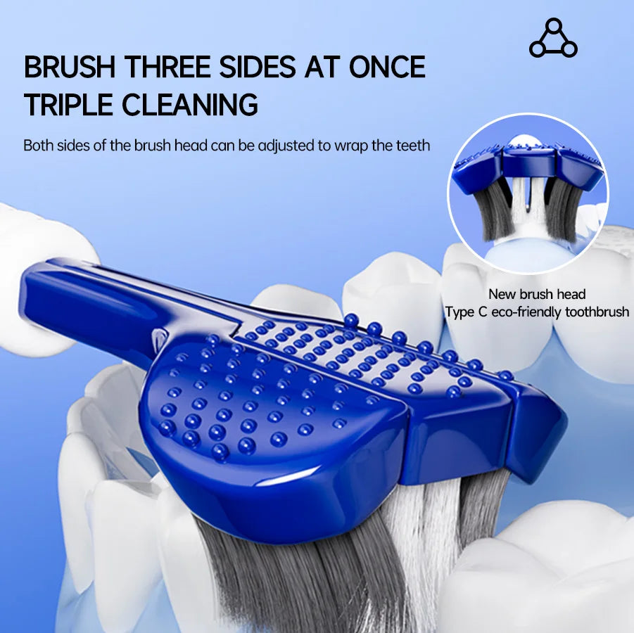 3D Manual Toothbrush 6pcs Three sided U-shaped Soft Toothbrush for