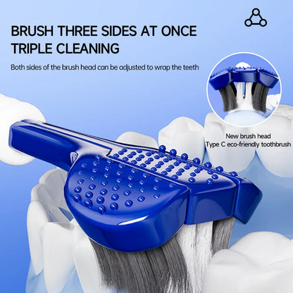 3D Manual Toothbrush 6pcs Three sided U-shaped Soft Toothbrush for