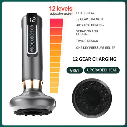 6 Gear Electric Cupping Massager Vacuum Suction Cup GuaSha Anti