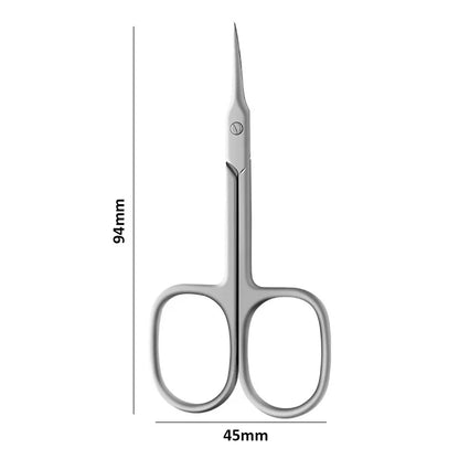 Stainless Steel Curved Tip Thin Blade Cuticle Scissors Nail Clippers