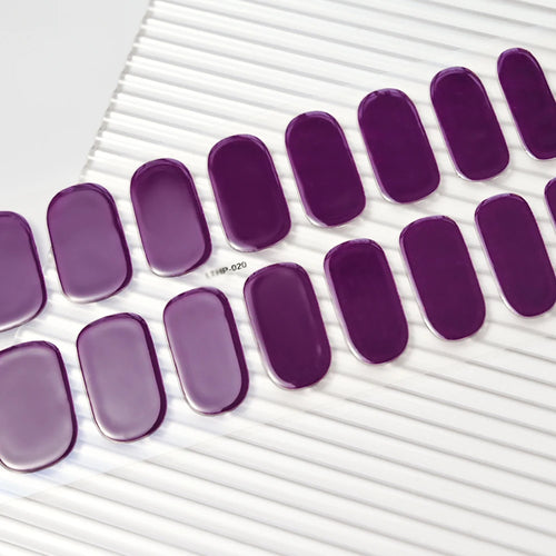 16Tips Semi-Cured Gel Nail Sticker Pure Color UV/LED Lamp Gel Nail