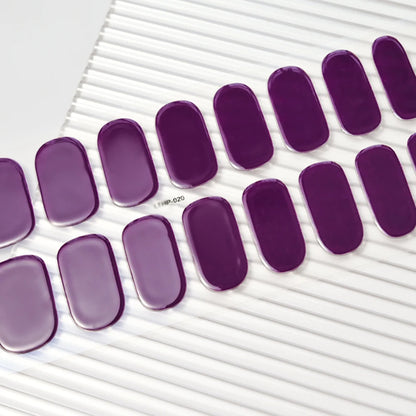 16Tips Semi-Cured Gel Nail Sticker Pure Color UV/LED Lamp Gel Nail