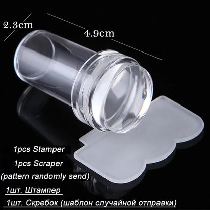1pcs Transparent Silicone Nail Art Stamping Kit French Design For