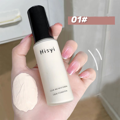 Liquid foundation naturally covers flaws without sticking powder,