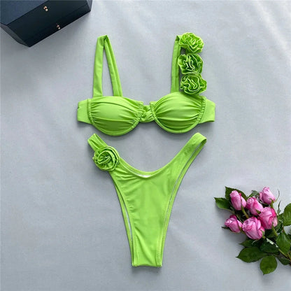 Sexy Flower Push Up Bikini