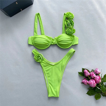 Sexy Flower Push Up Bikini
