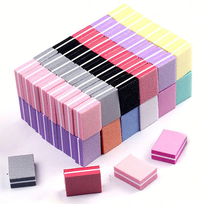 50Pcs Professional Mini Nails Art buffer File 100/180 Sandpaper