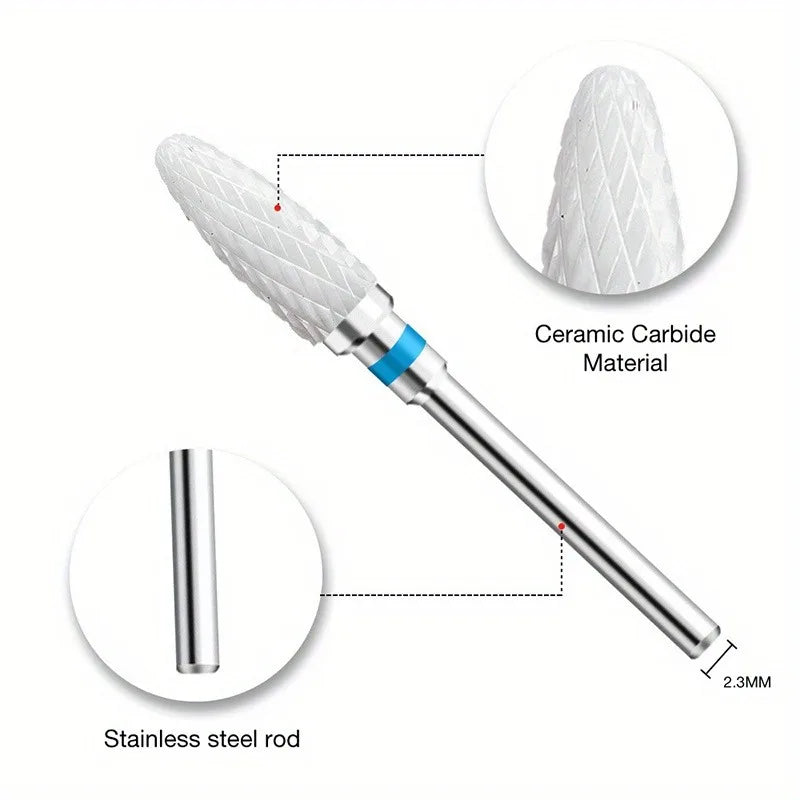 1Pcs Ceramic Milling Cutter Nail Drill Bits Electric Manicure Drills