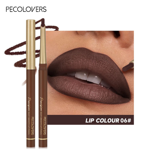 Matte 6-colors Lip Liner Pencil Bevel Design Nib Lip Contour Lipstick