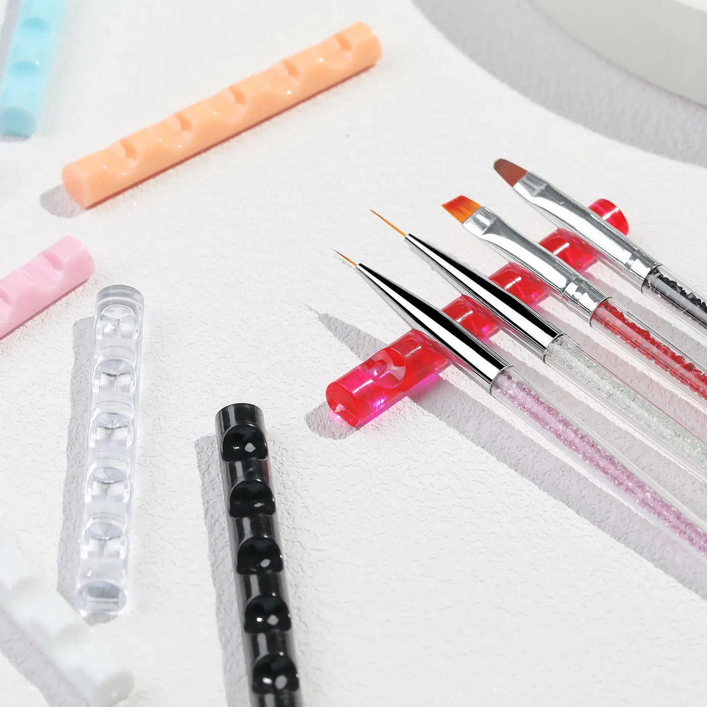5 Grids Acrylic Clear Nail Brush Shelf Portable Mini crystal Painting