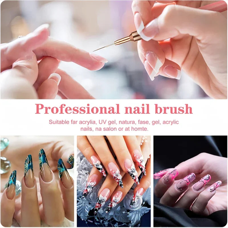 5 In 1 Nail Art Pen Set Brushes Set Elongated Lines Striping Drawing