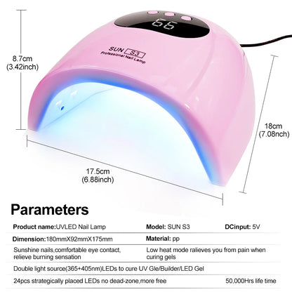 24/6 LED UV Lamp for Nails Gel Polish Drying With LED Display And