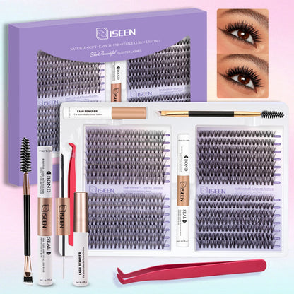 ISEEN DIY Eyelash Extension Kit Cluster Mix Eyelashes Full Set Lashes