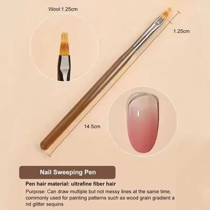 DIY Brush Nail Acrylic Drawing Brush, 9PCS UV Gel Nail Brush Eyeliner
