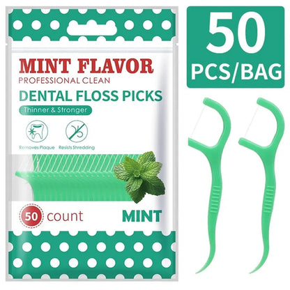 200pcs Dental Floss and Plastic Toothpicks for One-time Cleaning of