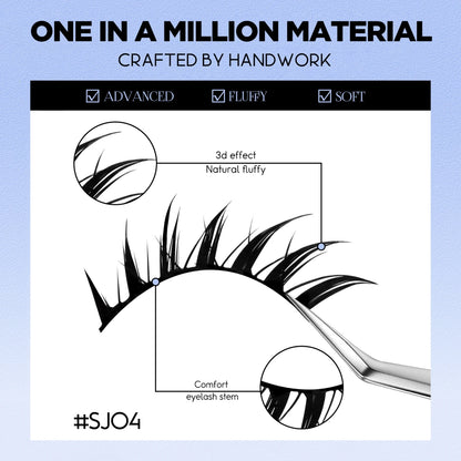 Lasvirey Cat Eye Lashes Manga Lashes Styles 3D Faux Mink Lashes Soft