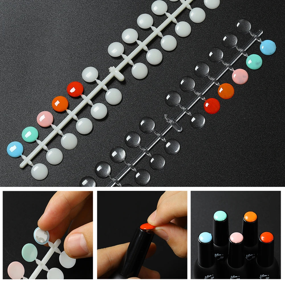 TP 120pcs Nail Polish Display Table With Stickers Polka Dot Color Card