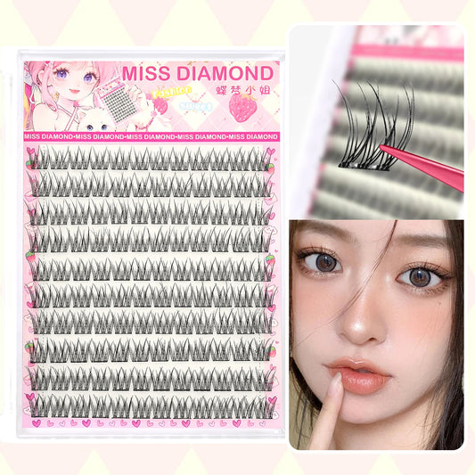 Self-Adhesive Eyelash Clusters No Glue Needed 120Pcs Natural C-Type