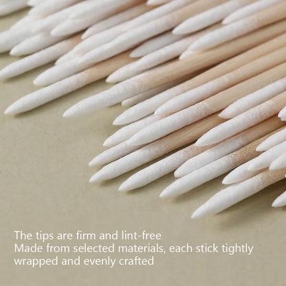 100Pcs Double-Ended Cotton Swabs Fine Pointed Tips for Nail Art Makeup