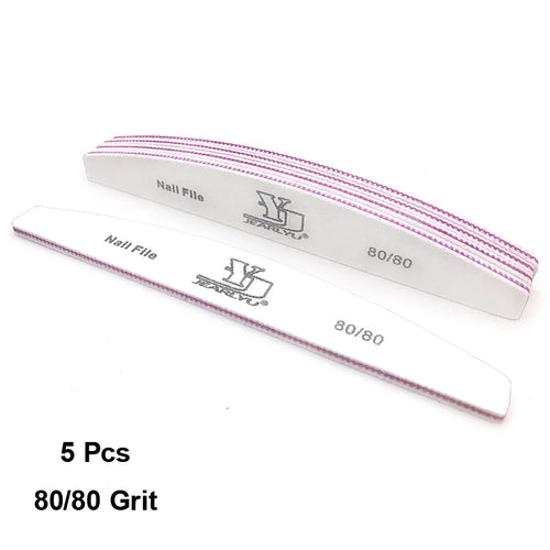 5/25Pcs/Lot Nail File Mix Color 80/100/150/180/240 Grit Professional