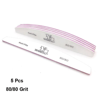 5/25Pcs/Lot Nail File Mix Color 80/100/150/180/240 Grit Professional