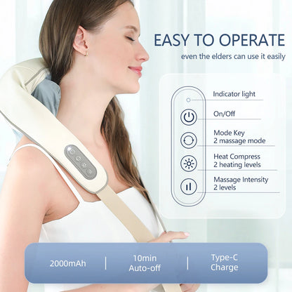 Foreverlily 26W Brushless Motor Neck And Shoulder Massager Wireless