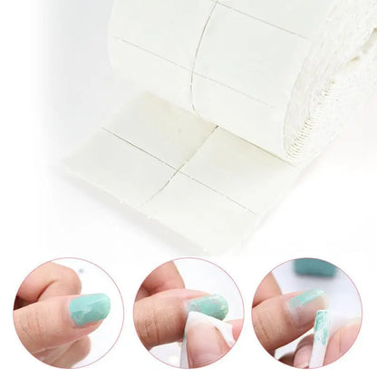 300Pcs/Roll Nail Polish Remover Cotton Pads White Torn Off Lint Free