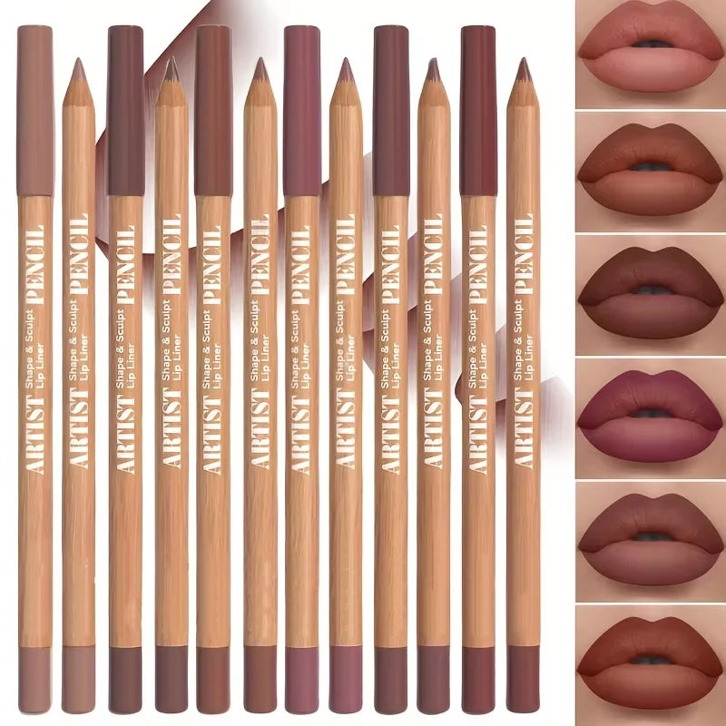6pcs Velvet Matte Lip Liner Set - Long-Lasting Versatile Shades