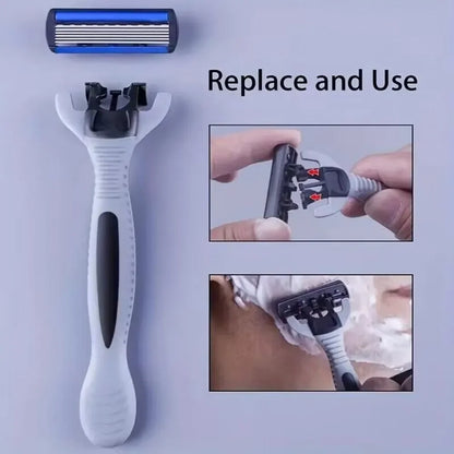 Men's manual razor safety razor 6-layer stainless steel hair removal