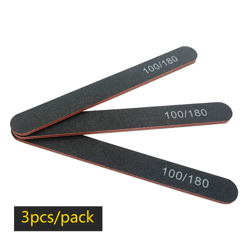 Lurayee Nail File Buffer 100/180 Grit Half Moon Double Side Sandpaper