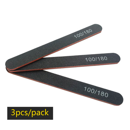 Lurayee Nail File Buffer 100/180 Grit Half Moon Double Side Sandpaper