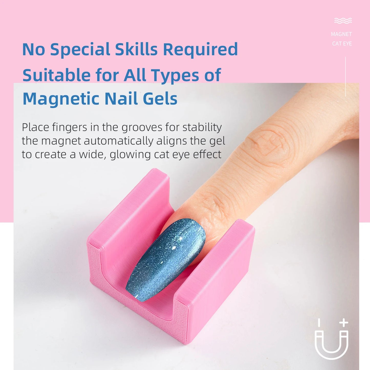 1/2 Pcs U-Shaped Nail Art Tool Cat Eye Gel Polish Enhancer for French
