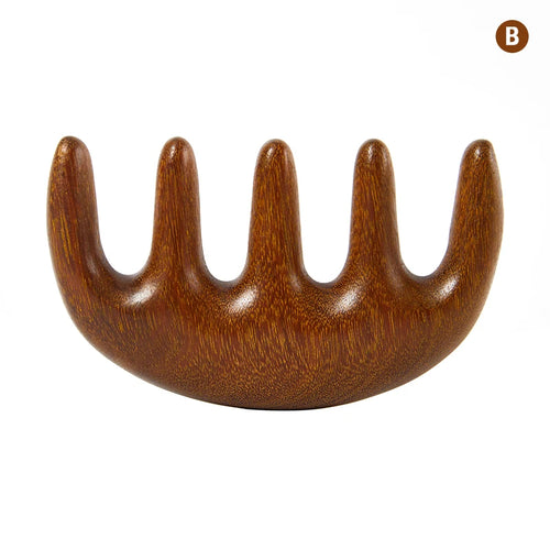 Wood Therapy Massage Comb Head Face Scalp Gua Sha Massager Natural