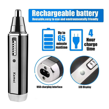 4in1 Rechargeable Nose Trimmer Beard Trimmer for Men Ear Eyebrow Nose