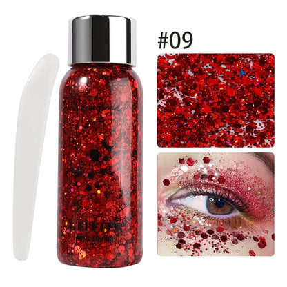 Body Glitter Gel Sequins Long Acting Face Eyes Hair Prom Party Mermaid