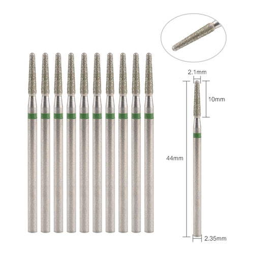 10Pcs Diamond Milling Cutter For Manicure Electric Nail Drill Bits