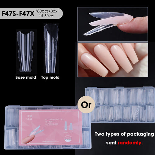 180pcs New Sandwich Nail Extension Mold Interlayer Dual Nail Forms