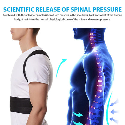Back Brace Posture Corrector for Women & Men, Adjustable Back Lumbar