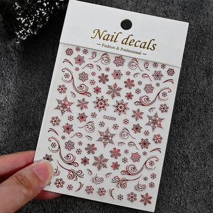 Winter Christmas Atmosphere Nail Stickers Snowman Snowflake Wapiti