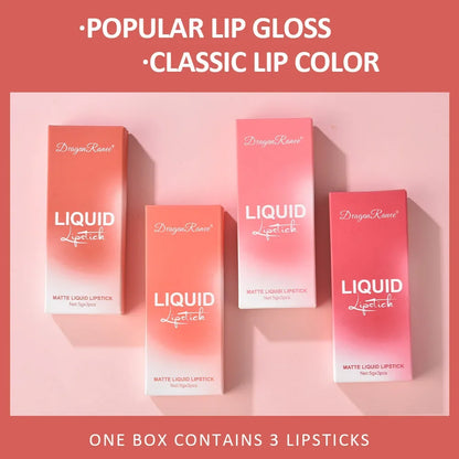 3 PCS Liquid Lipsticks Set Long Lasting Make Up For Women Korean